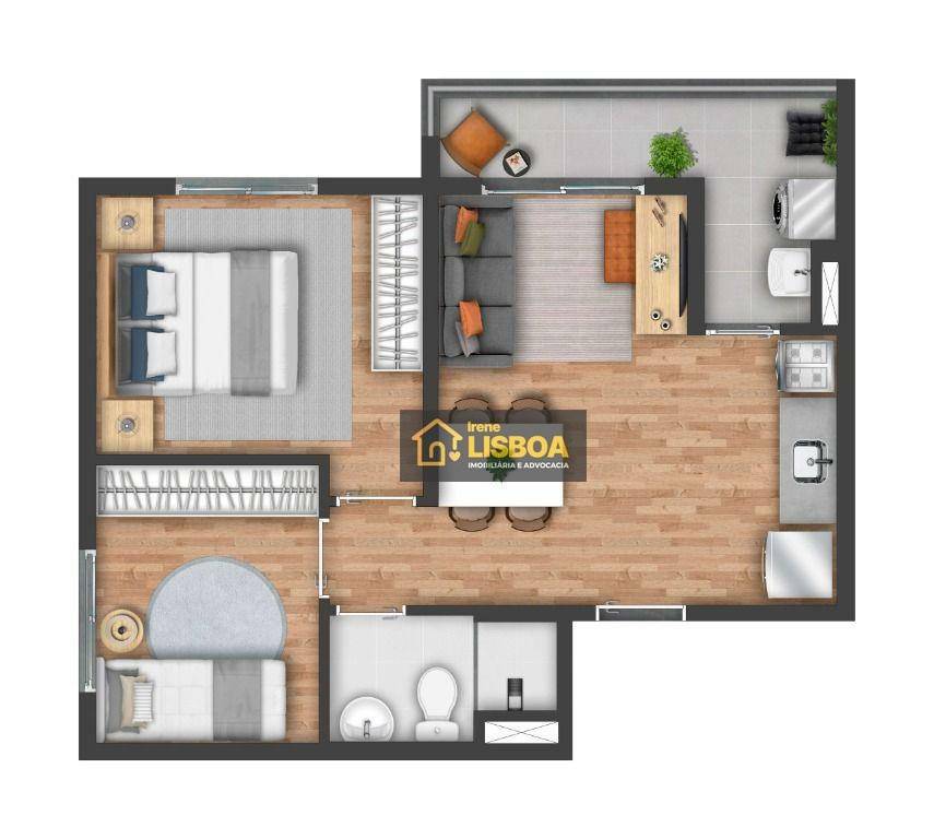 Apartamento à venda com 2 quartos, 42m² - Foto 1