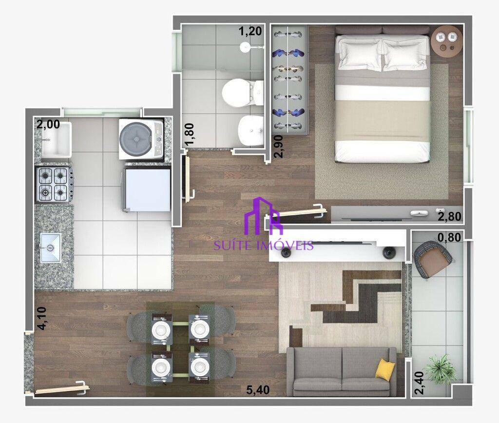 Apartamento à venda com 1 quarto, 35m² - Foto 11