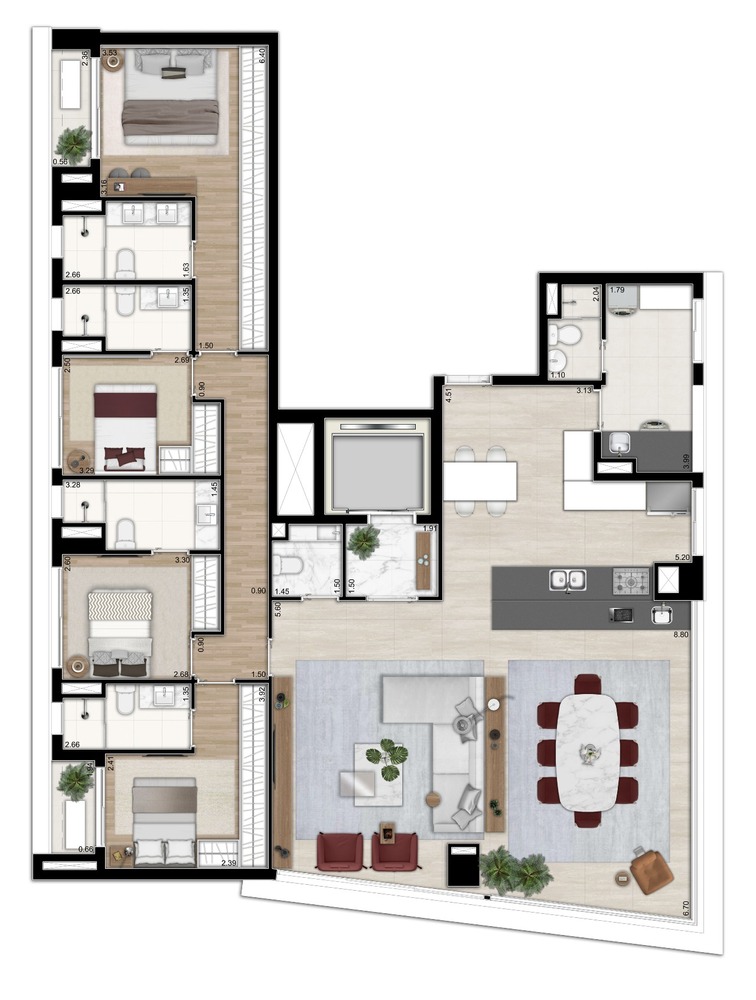 Apartamento à venda com 4 quartos, 185m² - Foto 11