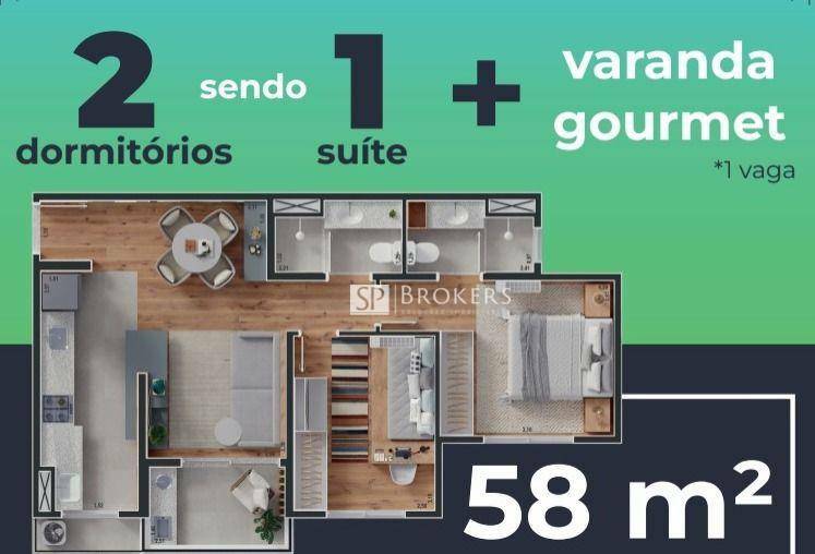 Apartamento à venda com 2 quartos, 58m² - Foto 8