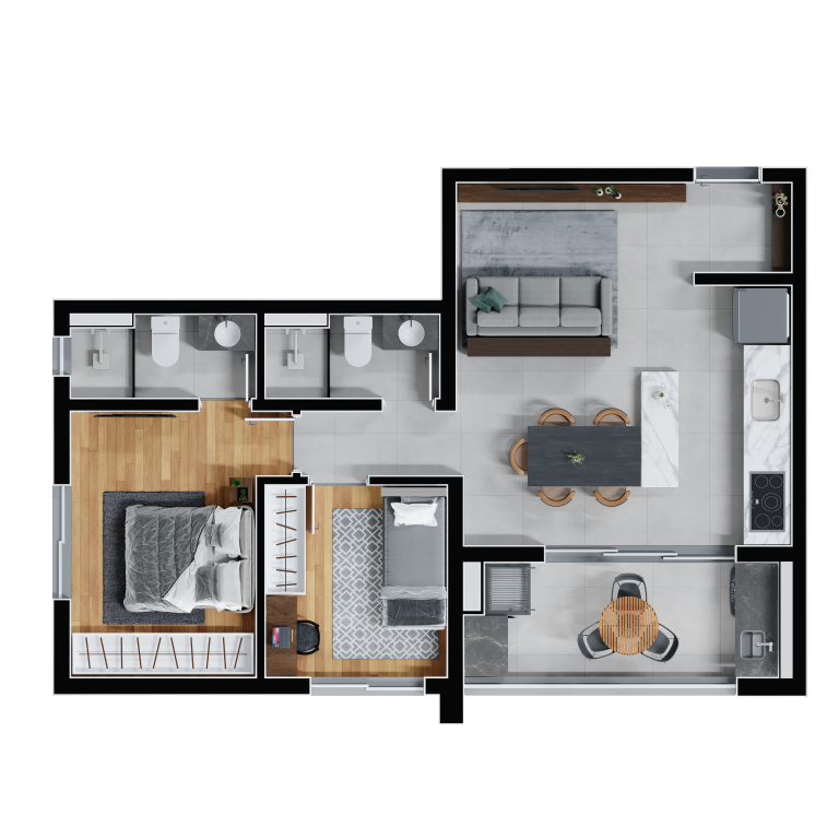 Apartamento à venda com 2 quartos, 59m² - Foto 21