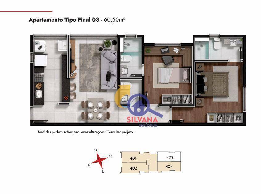 Apartamento à venda com 2 quartos, 61m² - Foto 10