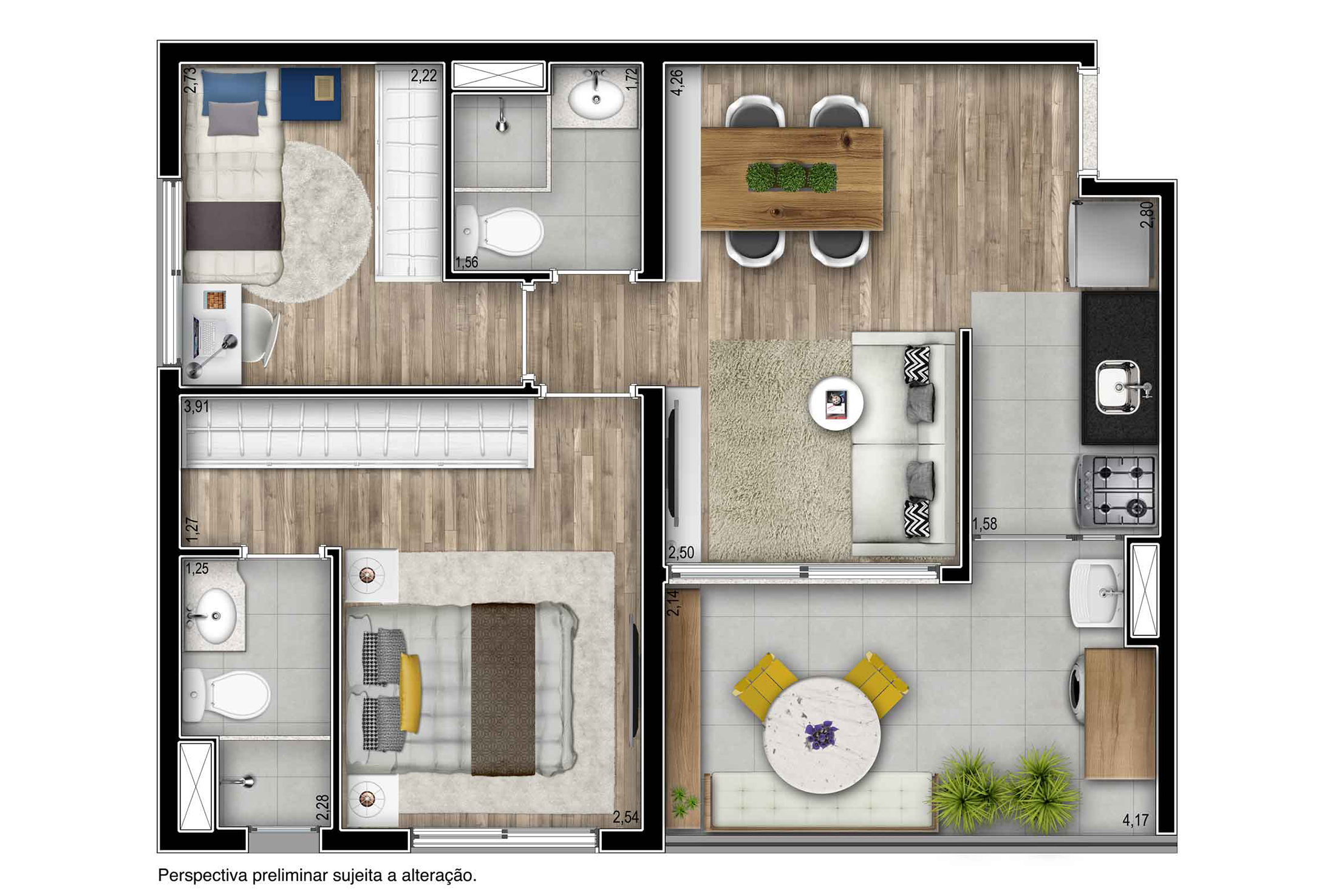 Apartamento à venda com 2 quartos, 57m² - Foto 7