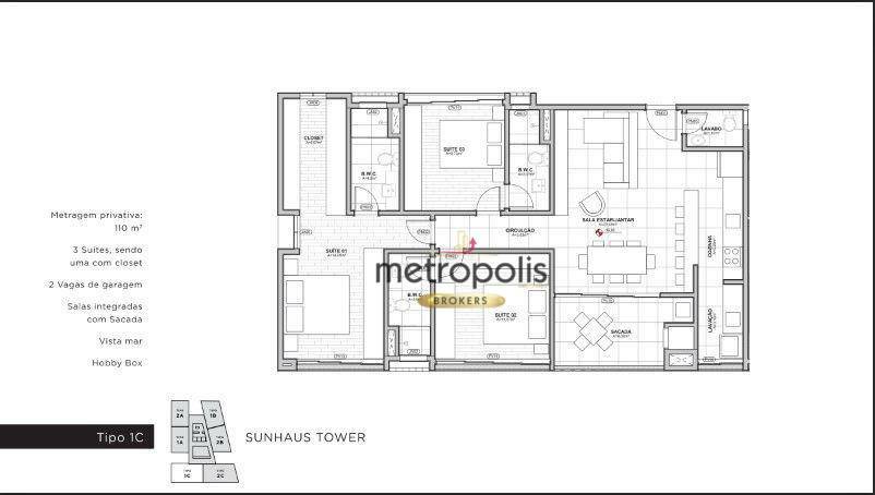 Apartamento à venda com 3 quartos, 118m² - Foto 10