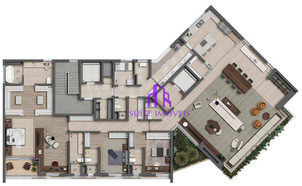 Apartamento à venda com 4 quartos, 340m² - Foto 1