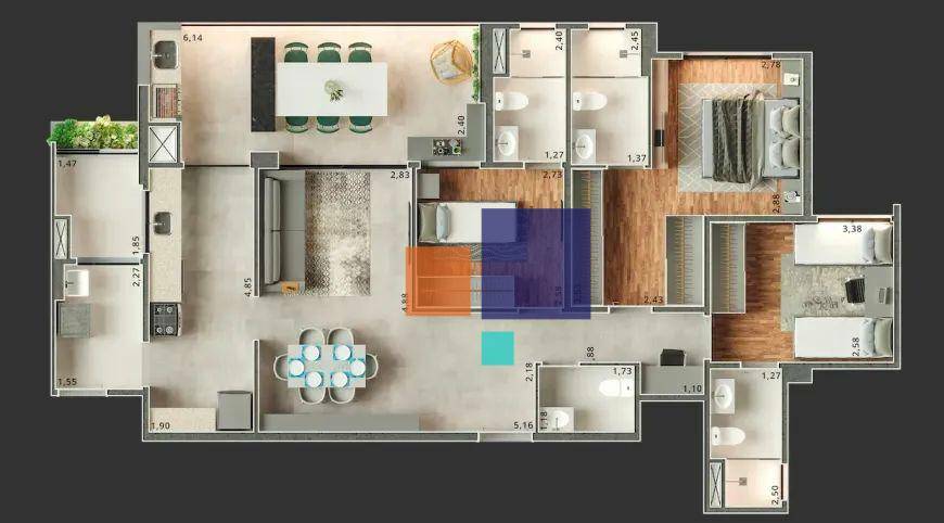 Apartamento à venda com 3 quartos, 109m² - Foto 1