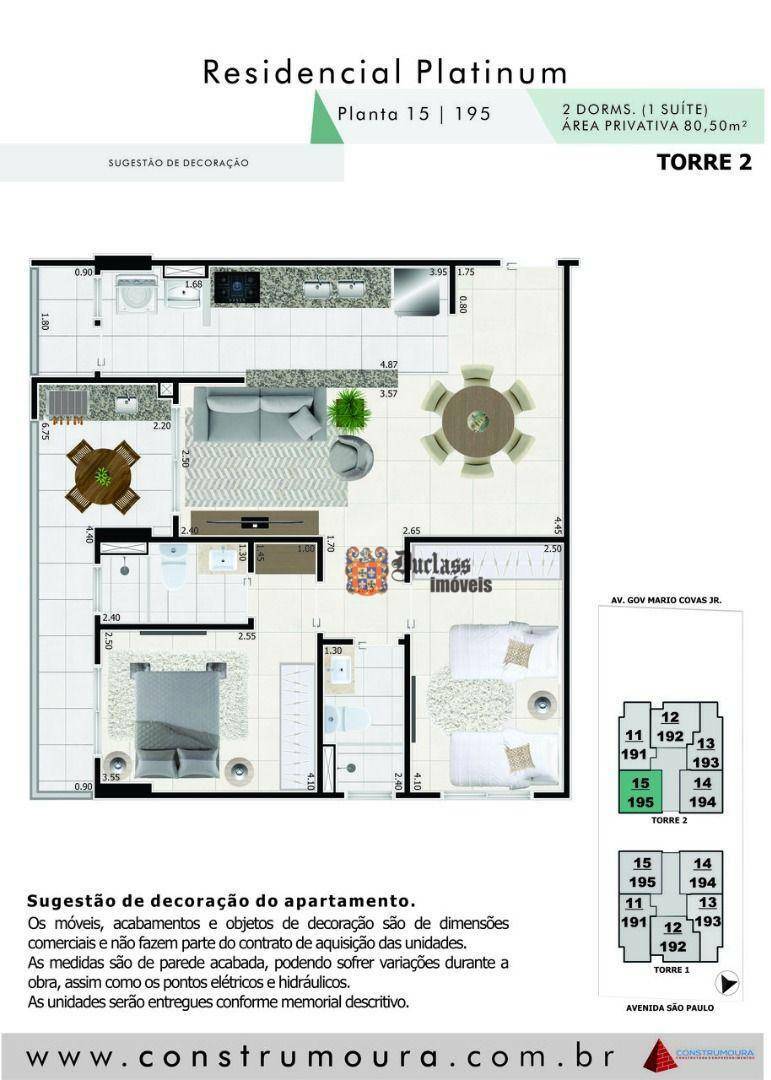 Apartamento à venda com 2 quartos, 80m² - Foto 3