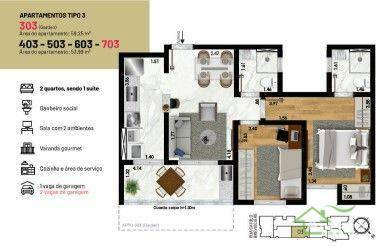 Apartamento à venda com 2 quartos, 53m² - Foto 5