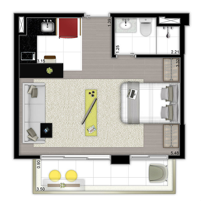 Apartamento à venda com 1 quarto, 50m² - Foto 3