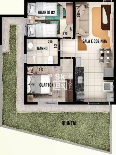 Apartamento à venda com 2 quartos, 59m² - Foto 3