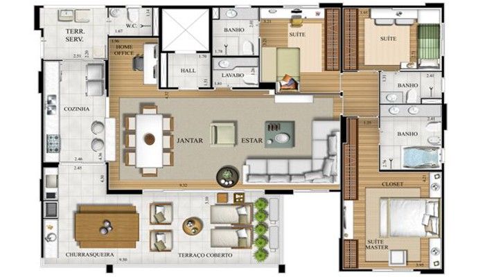 Apartamento à venda com 3 quartos, 177m² - Foto 2