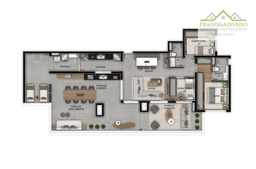 Apartamento à venda com 3 quartos, 167m² - Foto 6