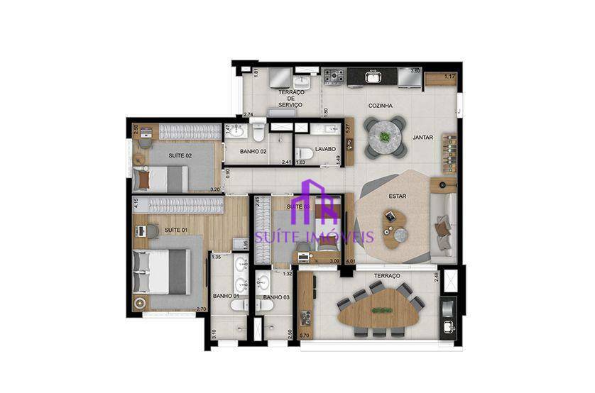 Apartamento à venda com 3 quartos, 110m² - Foto 22