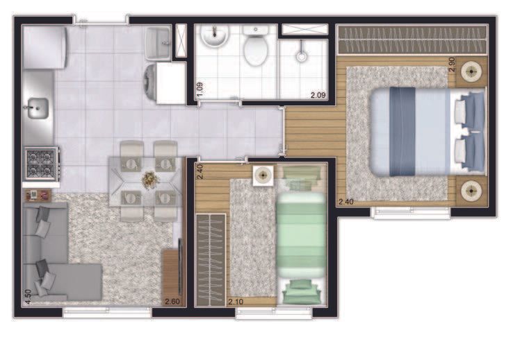 Apartamento à venda com 2 quartos, 32m² - Foto 3