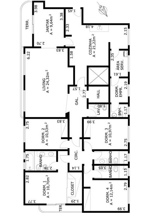 Apartamento à venda com 4 quartos, 180m² - Foto 6