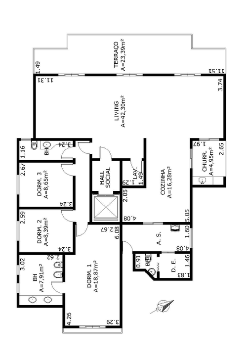 Apartamento à venda com 3 quartos, 173m² - Foto 2