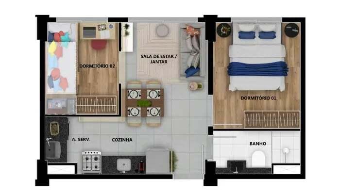 Apartamento à venda com 2 quartos, 32m² - Foto 15