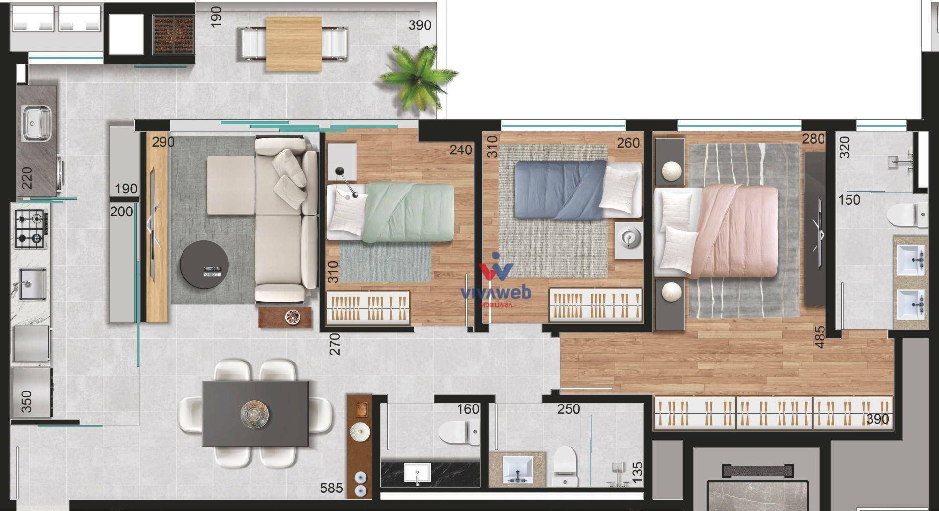 Apartamento à venda com 2 quartos, 101m² - Foto 13