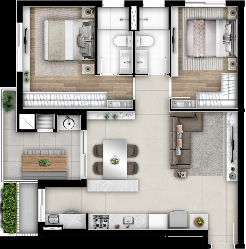 Apartamento à venda com 2 quartos, 16768m² - Foto 9