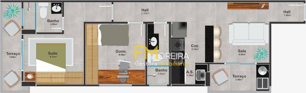 Apartamento à venda com 2 quartos, 54m² - Foto 10