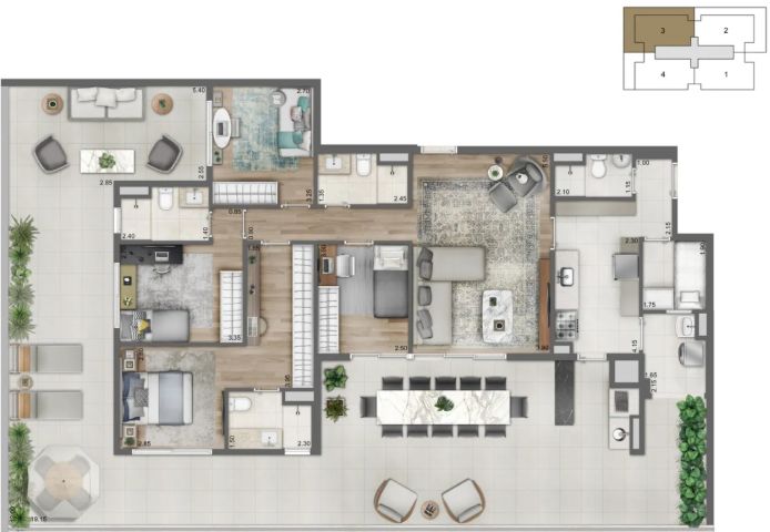 Apartamento à venda com 3 quartos, 113m² - Foto 2