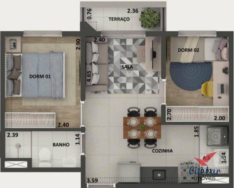 Apartamento à venda com 2 quartos, 36m² - Foto 34