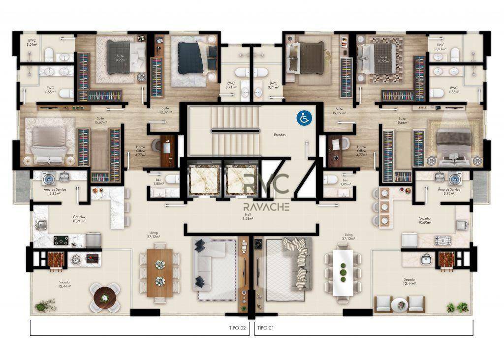 Apartamento à venda com 3 quartos, 132m² - Foto 4