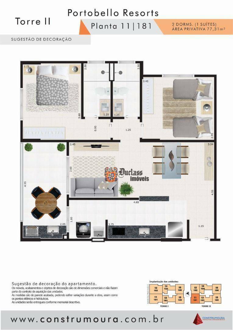 Apartamento à venda com 2 quartos, 77m² - Foto 2