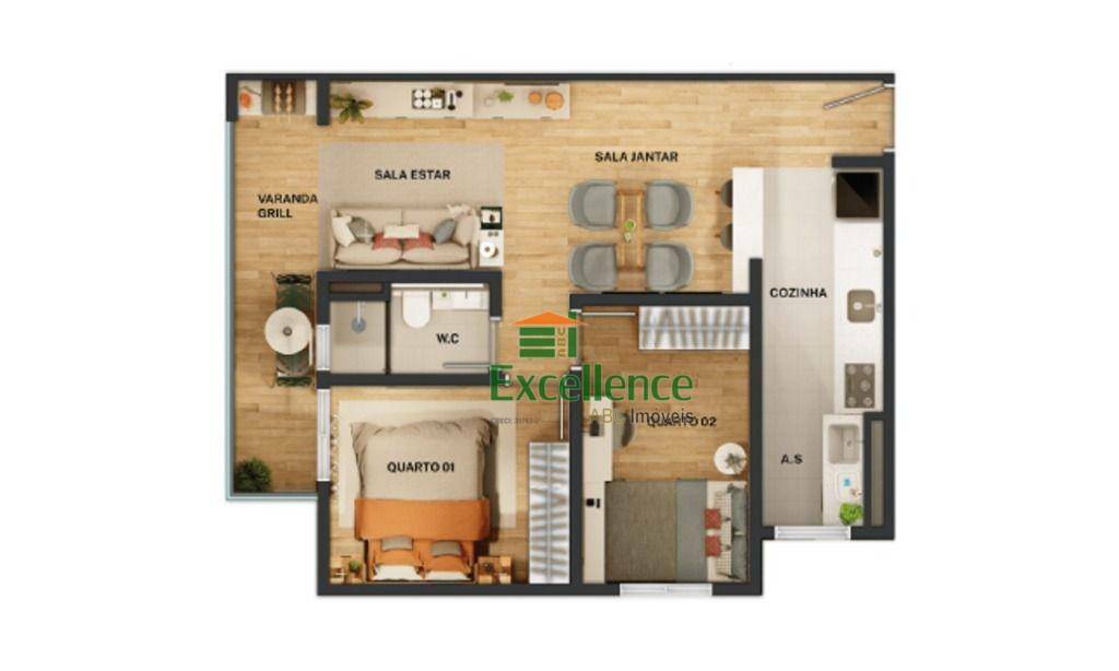 Apartamento à venda e aluguel com 2 quartos, 56m² - Foto 14