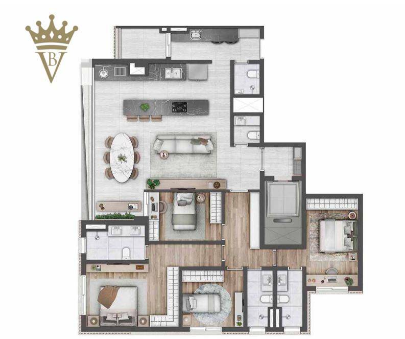 Apartamento à venda com 4 quartos, 189m² - Foto 11