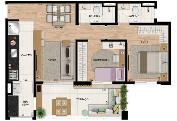 Apartamento à venda com 2 quartos, 70m² - Foto 4