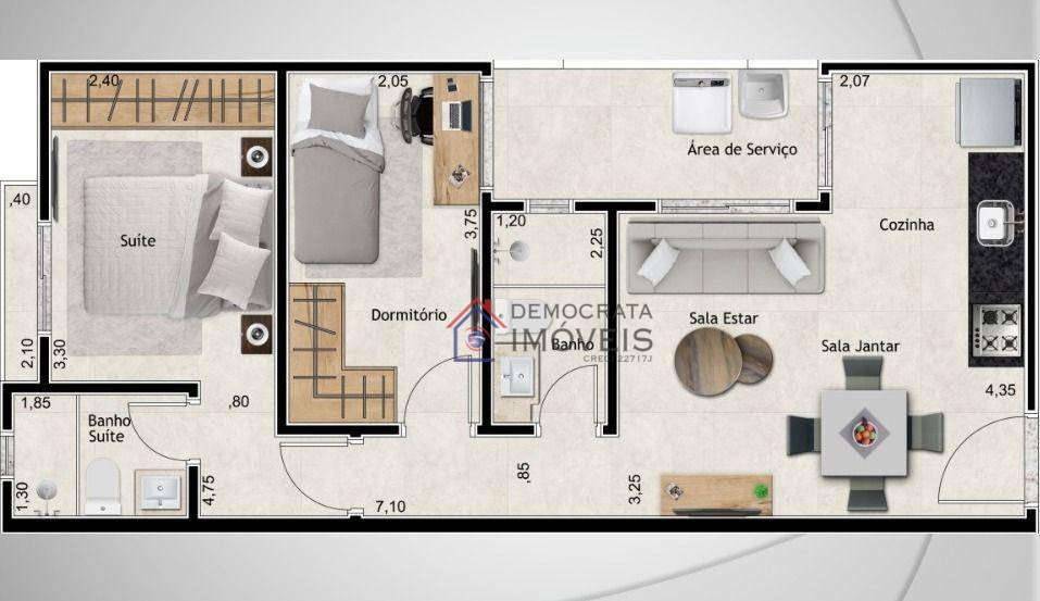 Apartamento à venda com 2 quartos, 50m² - Foto 2