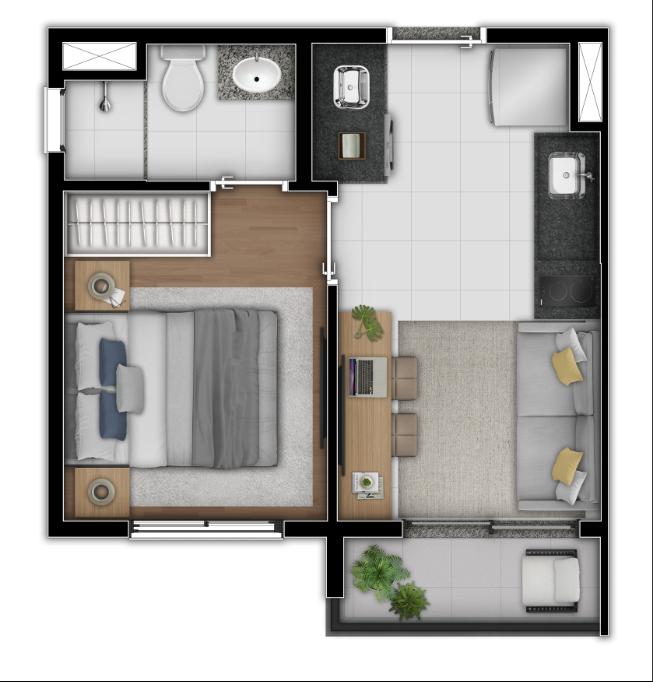 Apartamento à venda com 2 quartos, 36m² - Foto 9