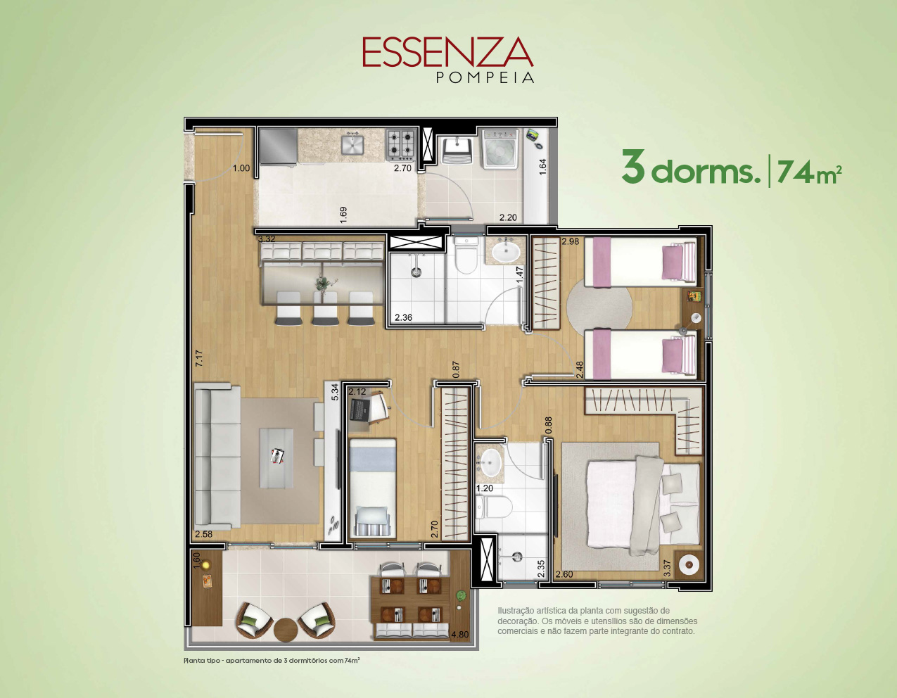 Apartamento à venda com 3 quartos, 74m² - Foto 5