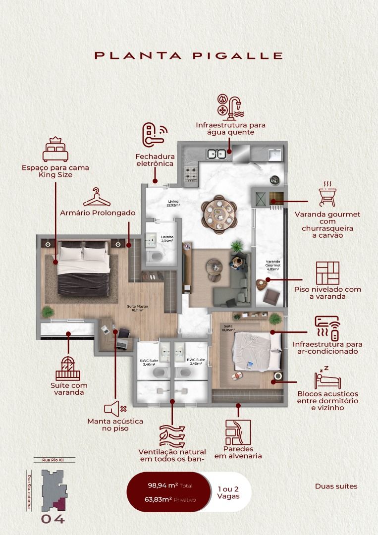 Apartamento à venda com 2 quartos, 112m² - Foto 6