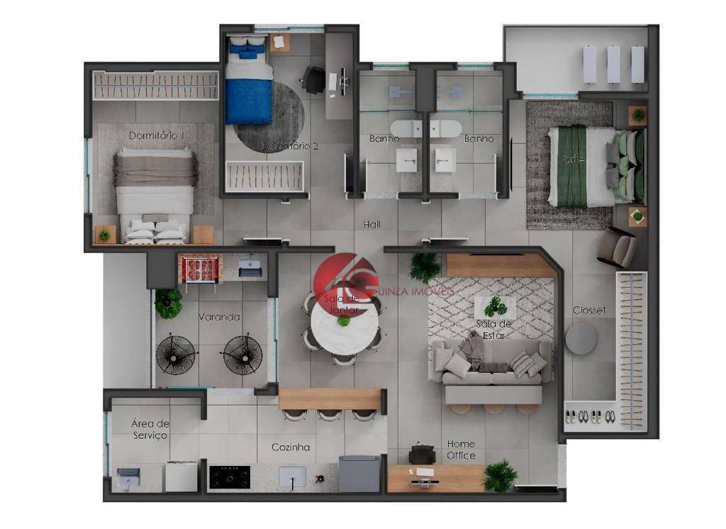 Apartamento à venda com 3 quartos, 103m² - Foto 12