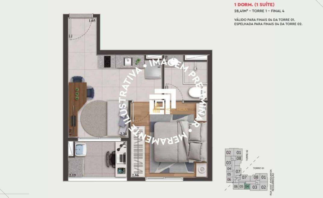 Apartamento à venda com 1 quarto, 28m² - Foto 11