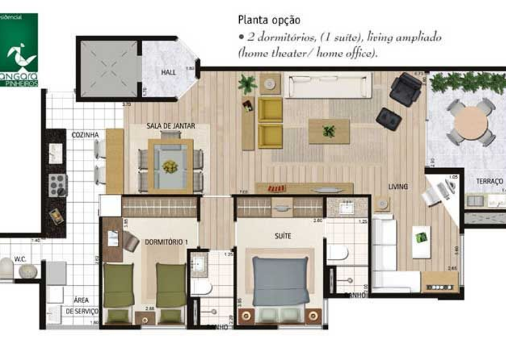 Apartamento à venda com 3 quartos, 103m² - Foto 2