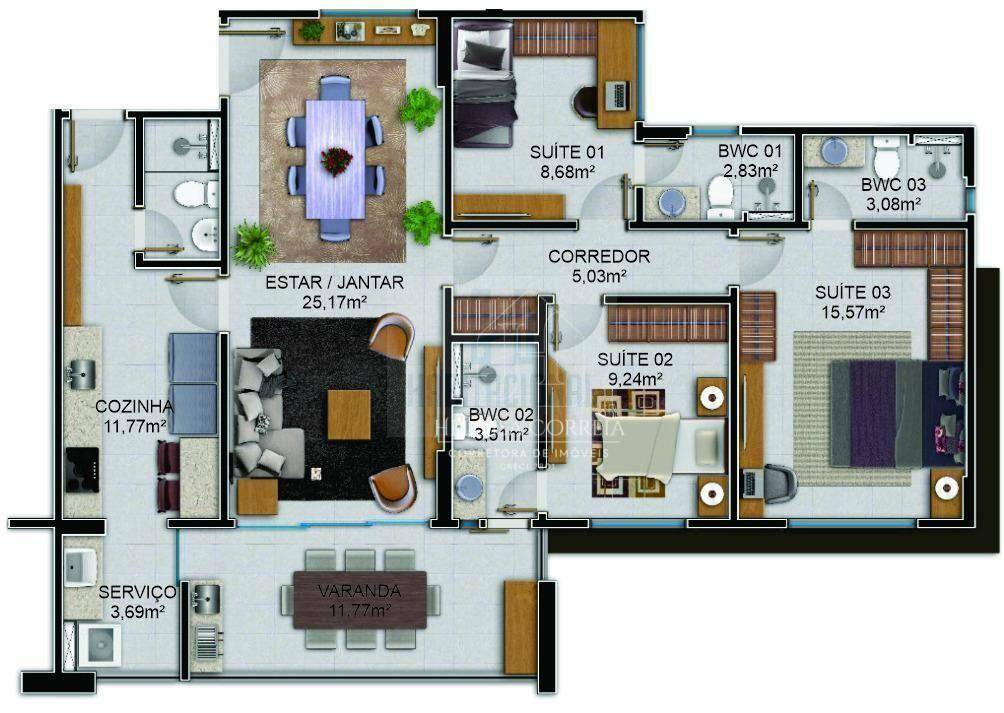 Apartamento à venda com 4 quartos, 193m² - Foto 7