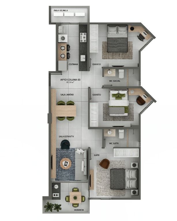 Apartamento à venda com 3 quartos, 85m² - Foto 14