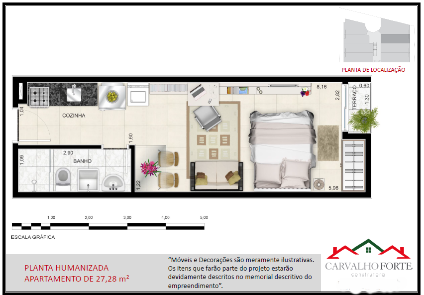 Apartamento à venda com 1 quarto, 24m² - Foto 3