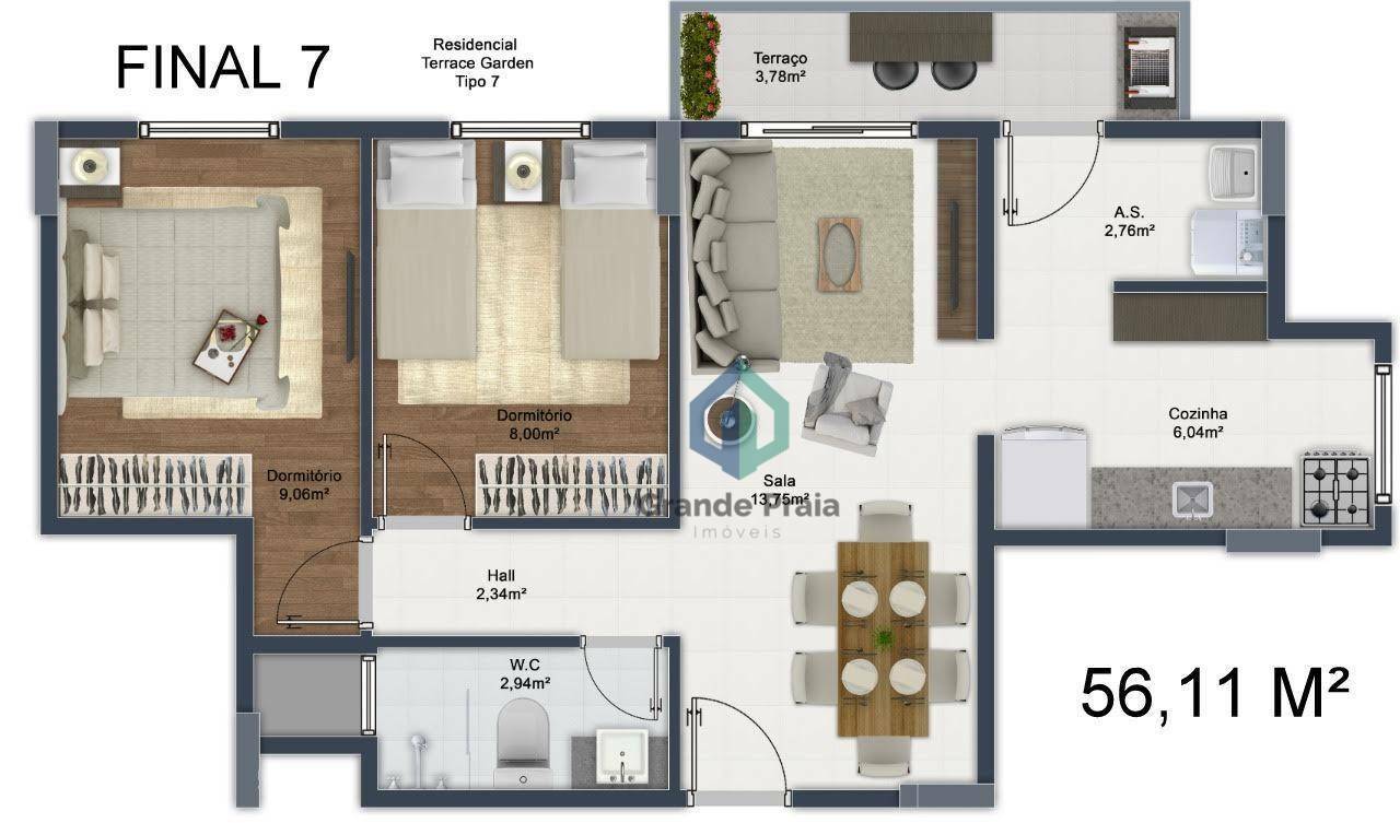 Apartamento à venda com 2 quartos, 57m² - Foto 35