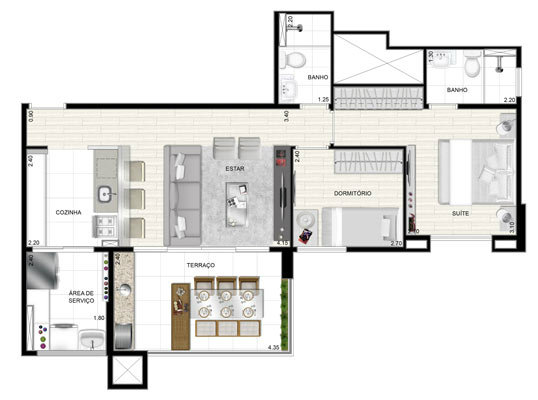 Apartamento à venda com 2 quartos, 71m² - Foto 4