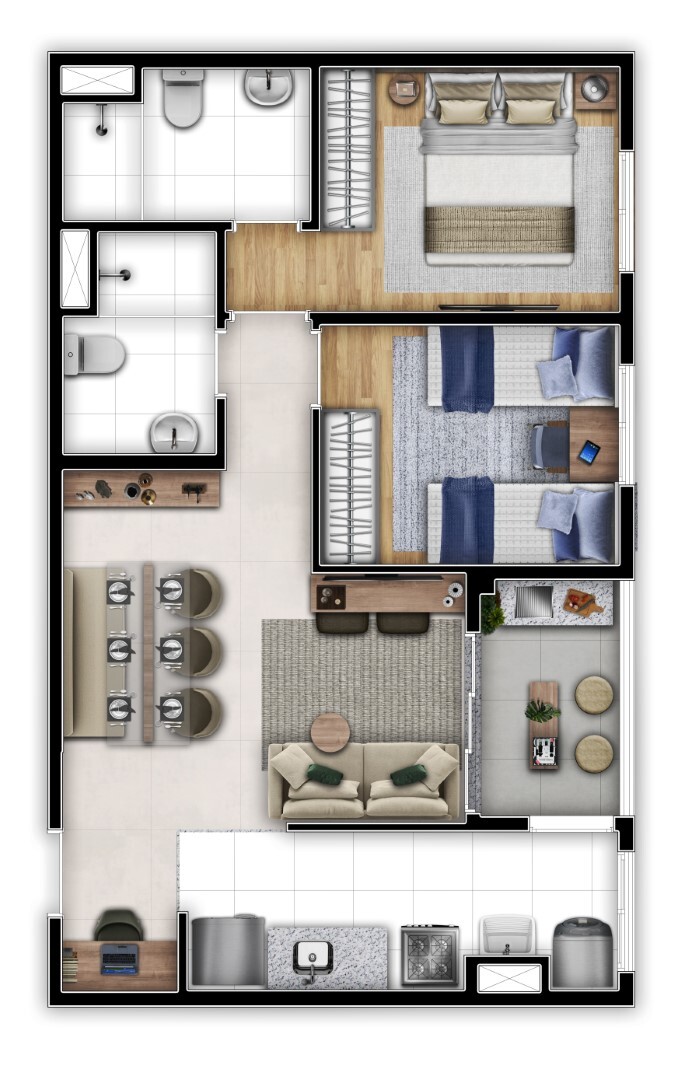 Apartamento à venda com 2 quartos, 55m² - Foto 40