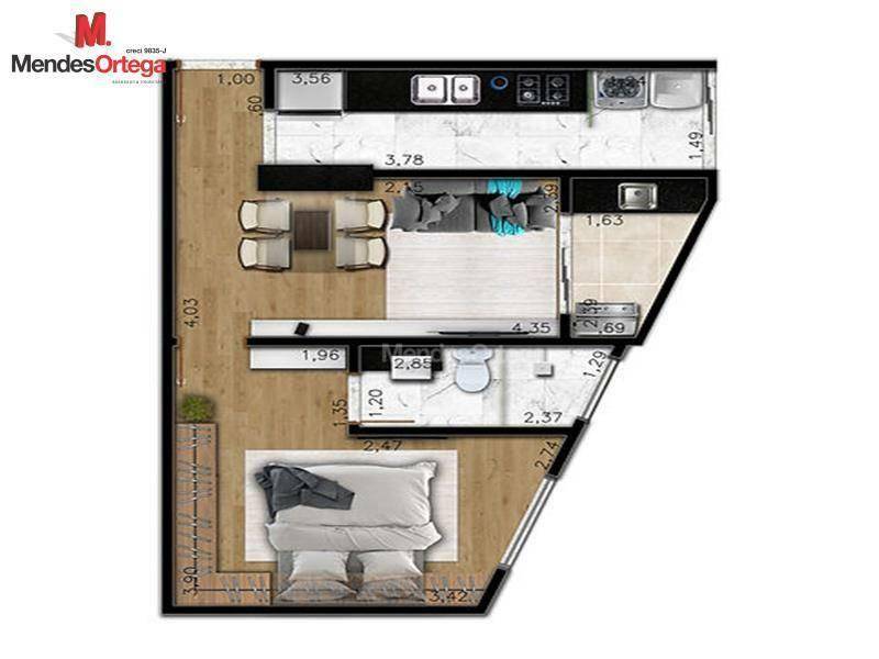 Apartamento à venda com 1 quarto, 43m² - Foto 13