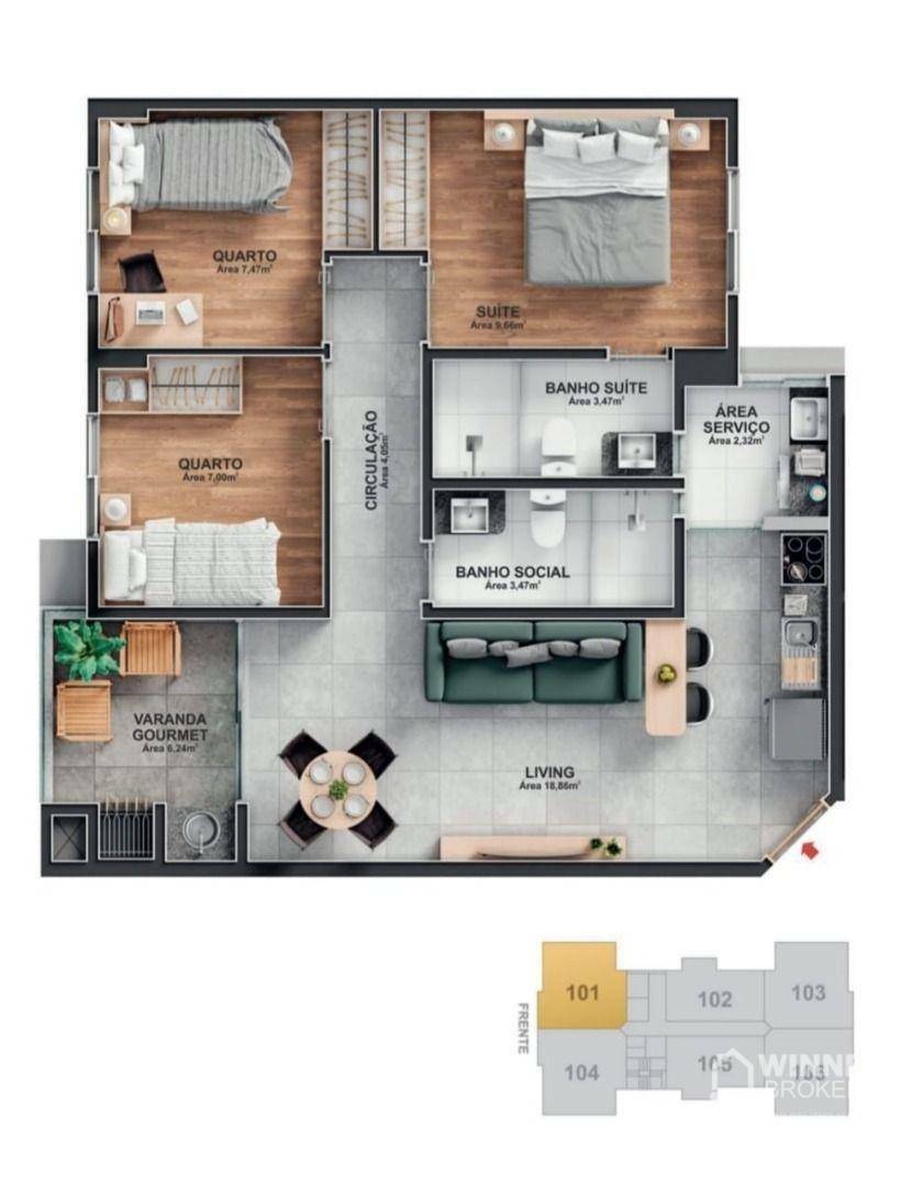 Apartamento à venda com 3 quartos, 71m² - Foto 23