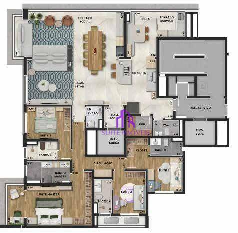 Apartamento à venda com 4 quartos, 231m² - Foto 4