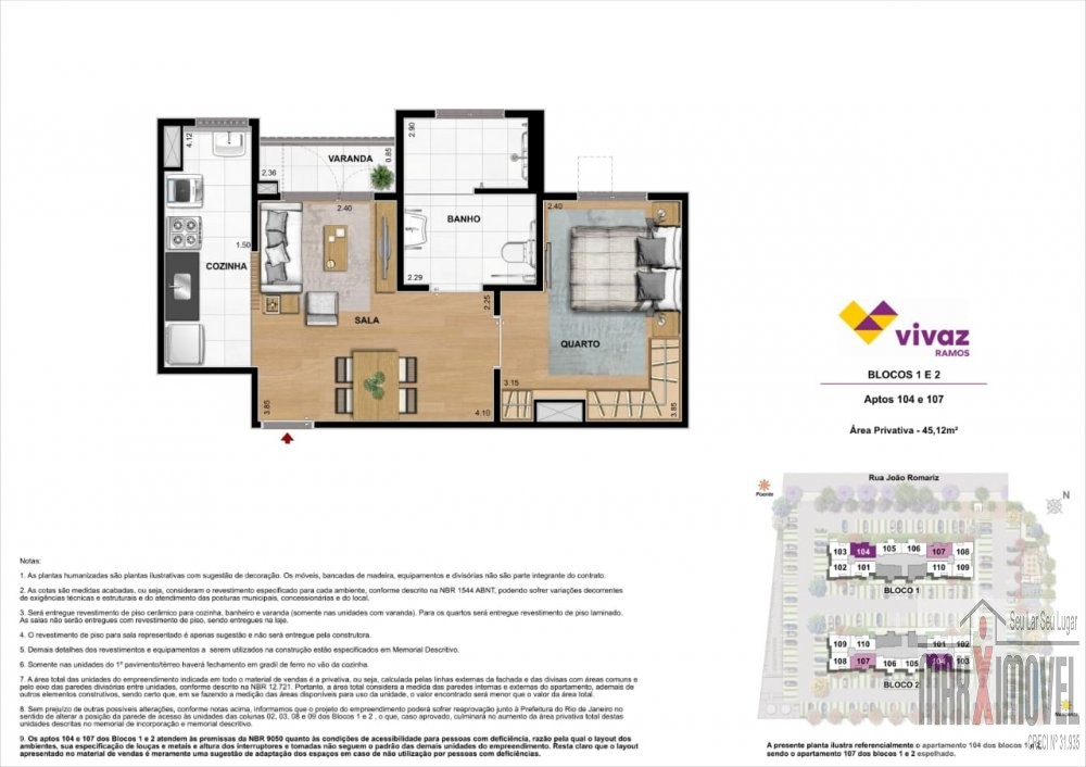 Apartamento à venda com 2 quartos, 45m² - Foto 6