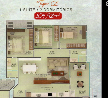 Apartamento à venda com 3 quartos, 104m² - Foto 4