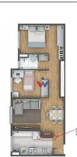 Apartamento à venda com 2 quartos, 53m² - Foto 2